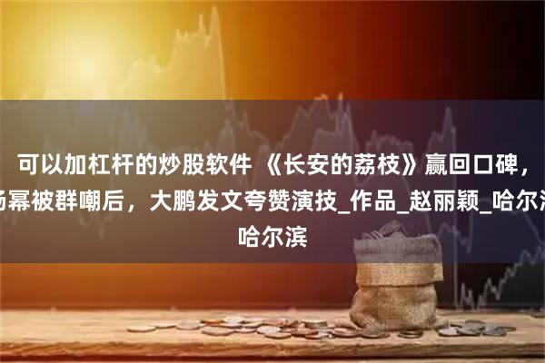 可以加杠杆的炒股软件 《长安的荔枝》赢回口碑，杨幂被群嘲后，大鹏发文夸赞演技_作品_赵丽颖_哈尔滨